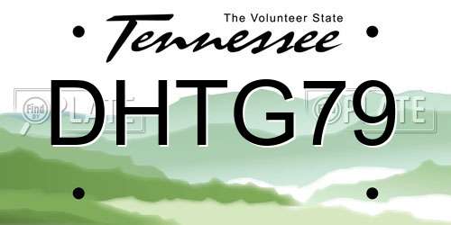 DHTG79 Tennessee License Plate