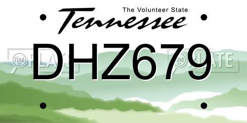 DHZ679 Tennessee License Plate