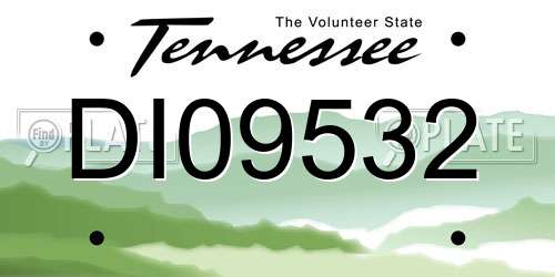 DI09532 Tennessee License Plate