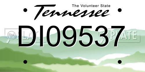 DI09537 Tennessee License Plate