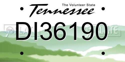 DI36190 Tennessee License Plate