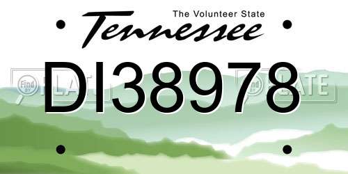 DI38978 Tennessee License Plate