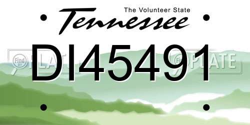 DI45491 Tennessee License Plate
