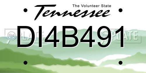 DI4B491 Tennessee License Plate