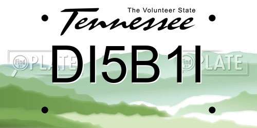 DI5B1I Tennessee License Plate