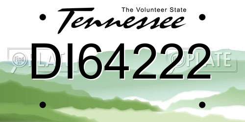 DI64222 Tennessee License Plate