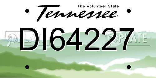DI64227 Tennessee License Plate