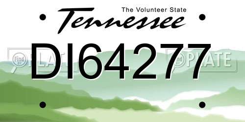 DI64277 Tennessee License Plate