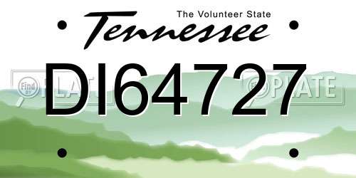 DI64727 Tennessee License Plate
