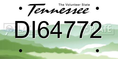 DI64772 Tennessee License Plate