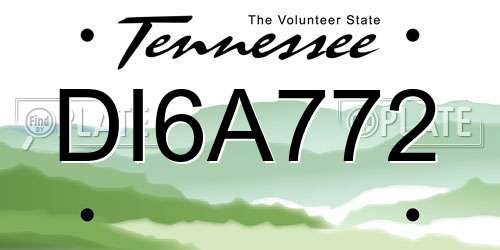 DI6A772 Tennessee License Plate