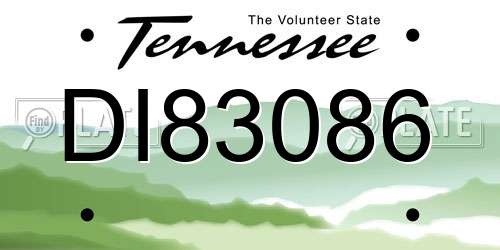 DI83086 Tennessee License Plate