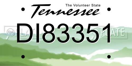 DI83351 Tennessee License Plate