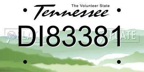 DI83381 Tennessee License Plate