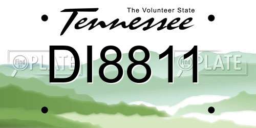 DI8811 Tennessee License Plate