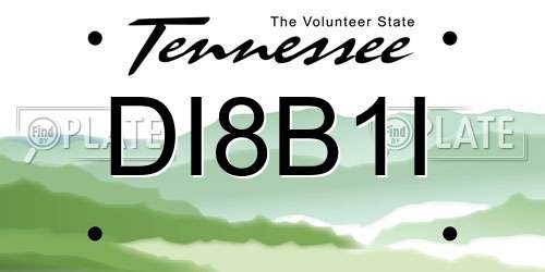DI8B1I Tennessee License Plate