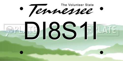 DI8S1I Tennessee License Plate
