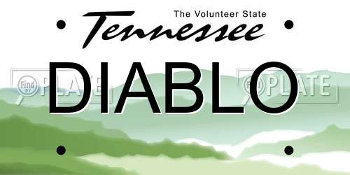 DIABLO Tennessee License Plate
