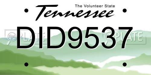 DID9537 Tennessee License Plate