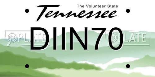 DIIN70 Tennessee License Plate