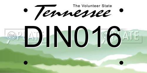 DIN016 Tennessee License Plate