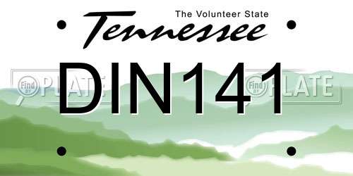 DIN141 Tennessee License Plate