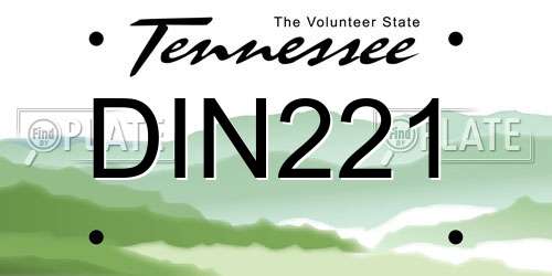 DIN221 Tennessee License Plate