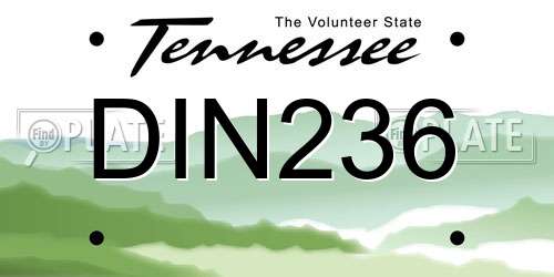 DIN236 Tennessee License Plate