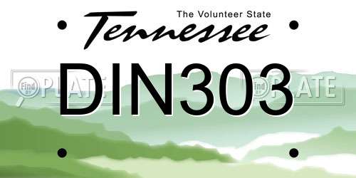 DIN303 Tennessee License Plate