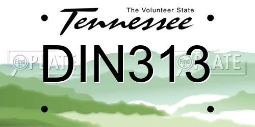 DIN313 Tennessee License Plate