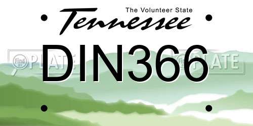 DIN366 Tennessee License Plate