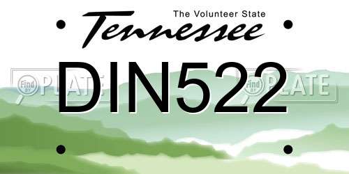 DIN522 Tennessee License Plate
