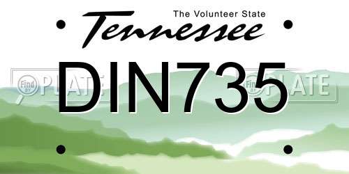 DIN735 Tennessee License Plate