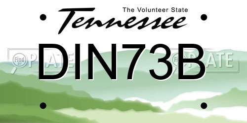 DIN73B Tennessee License Plate