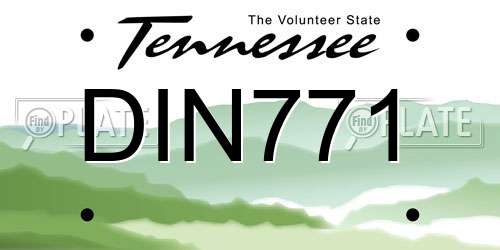 DIN771 Tennessee License Plate