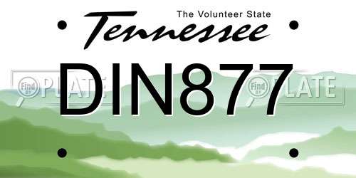 DIN877 Tennessee License Plate