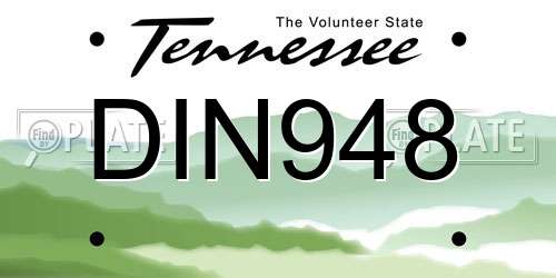 DIN948 Tennessee License Plate