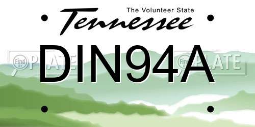 DIN94A Tennessee License Plate