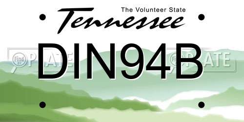 DIN94B Tennessee License Plate