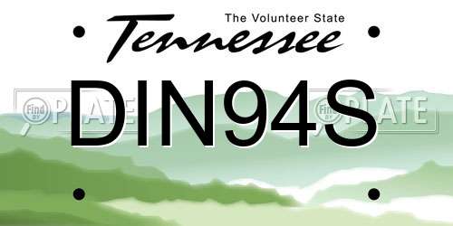 DIN94S Tennessee License Plate