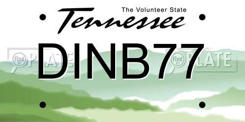 DINB77 Tennessee License Plate