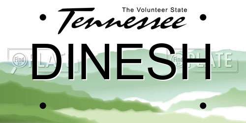 DINESH Tennessee License Plate
