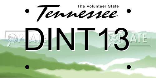 DINT13 Tennessee License Plate