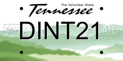 DINT21 Tennessee License Plate