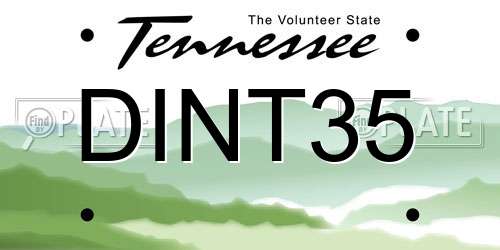 DINT35 Tennessee License Plate
