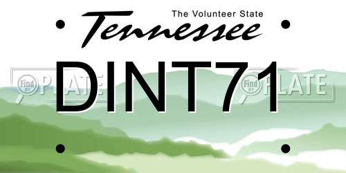 DINT71 Tennessee License Plate