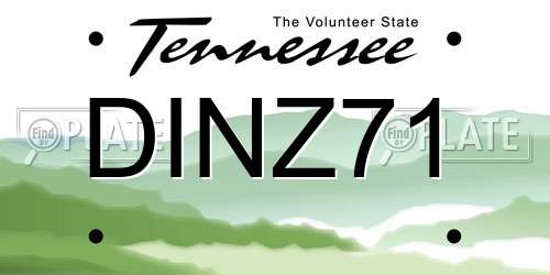 DINZ71 Tennessee License Plate