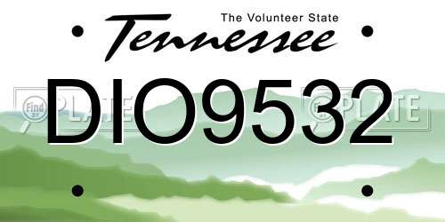 DIO9532 Tennessee License Plate