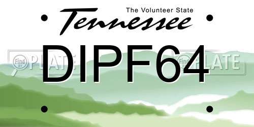 DIPF64 Tennessee License Plate