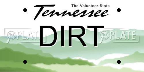 DIRT Tennessee License Plate